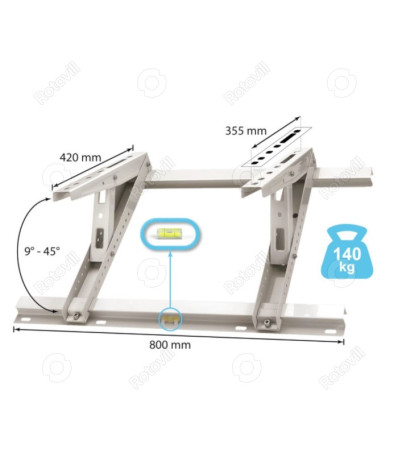 Klímatartó konzol tetőre, 140 kg-ig (420x800 mm)